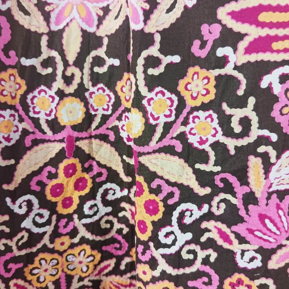 Gianni Bini, Boho Brown Floral Print Skirt, Size 12, Lace Trim, Cottage Core - Picture 4 of 13